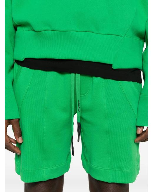 Notrainproof Green Drawstring-Waist Track Shorts for men