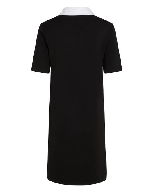 Karl Lagerfeld Black Signature-Collar Polo Dress