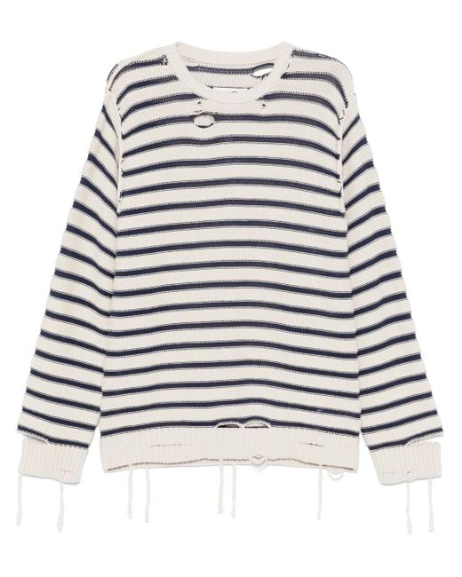 MM6 by Maison Margiela Gray Striped Sweater for men