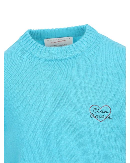 Giada Benincasa Blue Heartbeat Cashmere Sweater