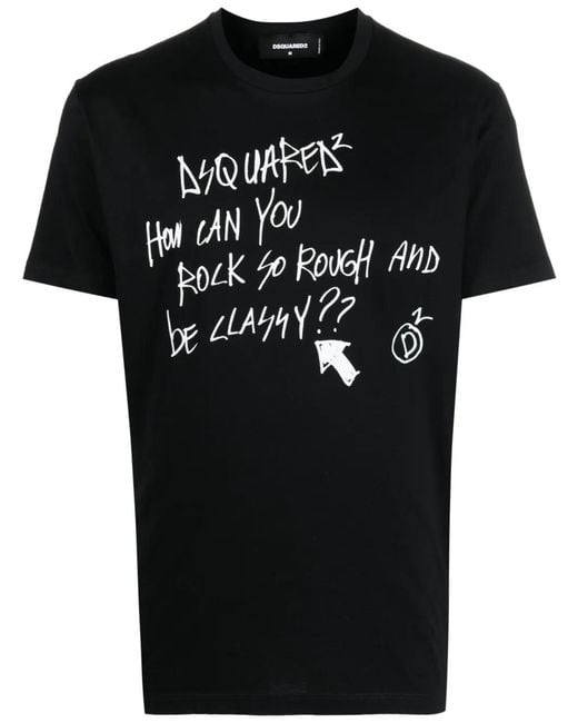 DSquared² Black Crew Neck T-Shirt for men