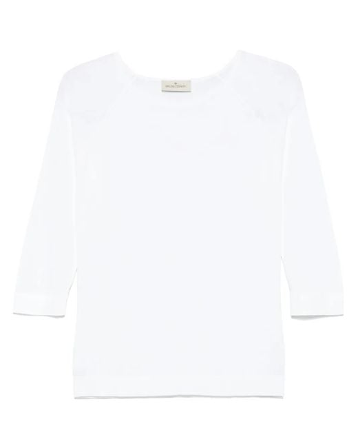 Bruno Manetti White Fine-Knit Top
