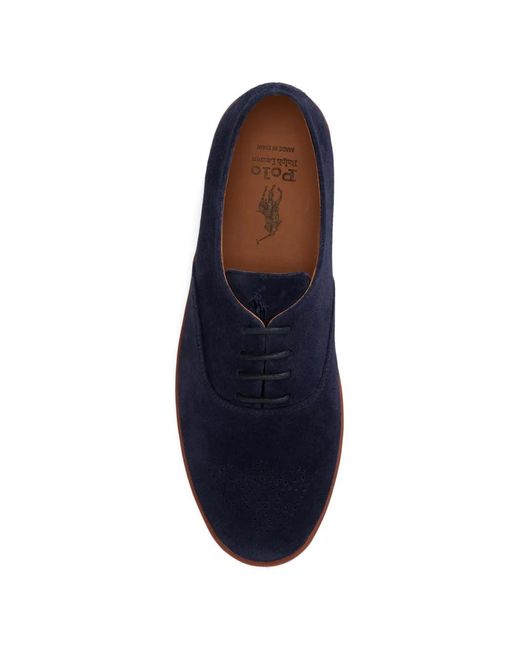 Polo Ralph Lauren Blue Lace-Up Leather Sneakers