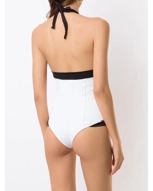 Amir Slama Multicolor Two-Tone Swimsuit