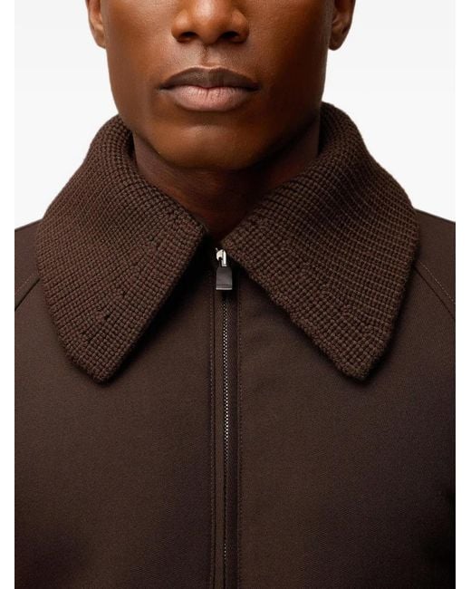 RETORI Black Detachable-Collar Wool Jacket for men