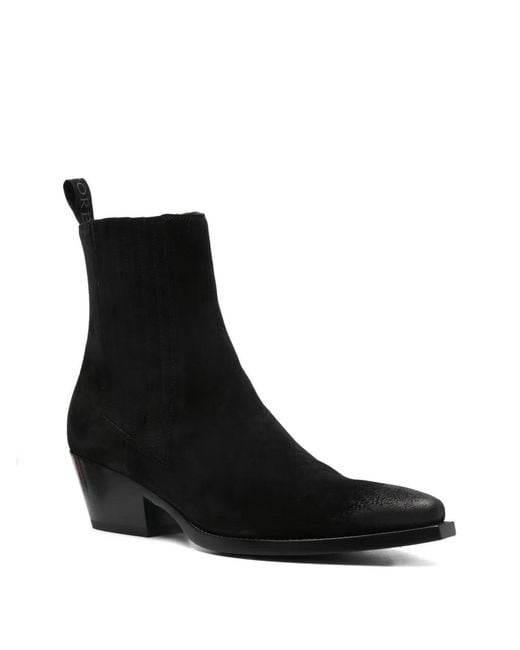 Sartore Black Pointed-Toe Boots