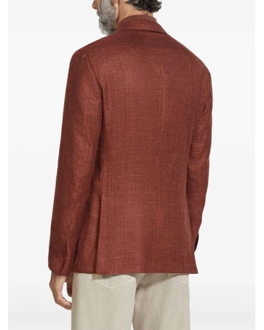 Zegna Red Single-Breasted Blazer for men