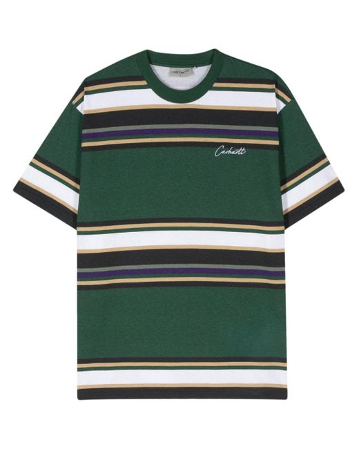 Carhartt Green Morcom Striped T-shirt for men