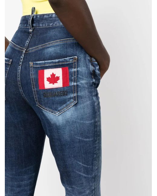 DSquared² Blue Faded Wash Denim Trousers