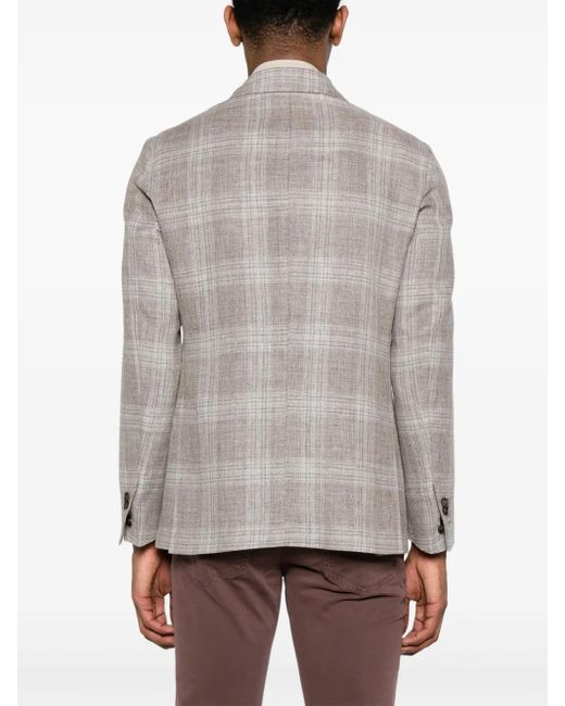 Corneliani Gray Layered Single-Breasted Blazer for men