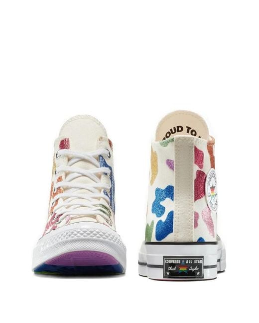 Converse White Chuck 70 Glitter-Patch Sneakers