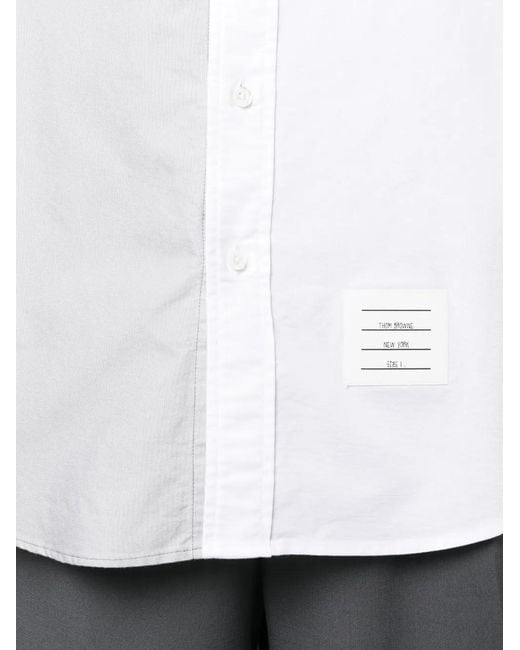 Thom Browne White 4-Bar Long-Sleeve Shirt for men