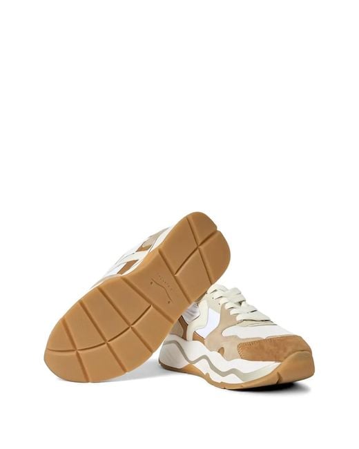 Voile Blanche White Suede-Panelled Mesh Sneakers