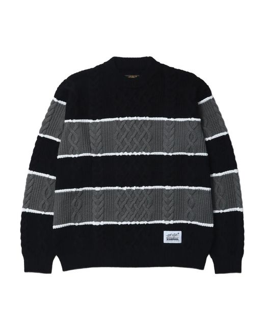 NEIGHBORHOOD CREWNECK CABLE SWEATERブルーM Neighborhood Washed