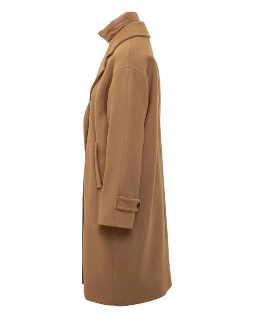 Herno Brown Single-Breasted Wool Coat