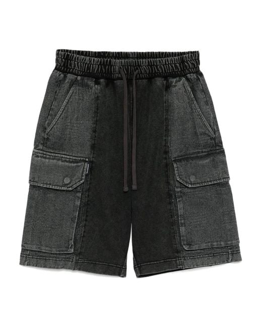 FIVE CM Gray Logo-Patch Cargo Shorts for men