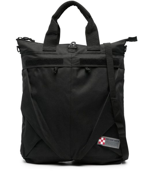 Mc2 Saint Barth Black Shoulder-strap Canvas Backpack for men