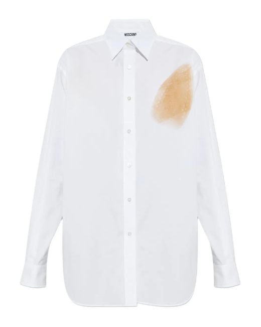Moschino White Abstract-Print Shirt