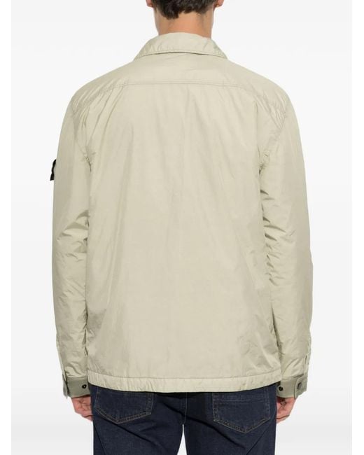 Stone Island White Wind-Resistant Padded Coach Jacket for men
