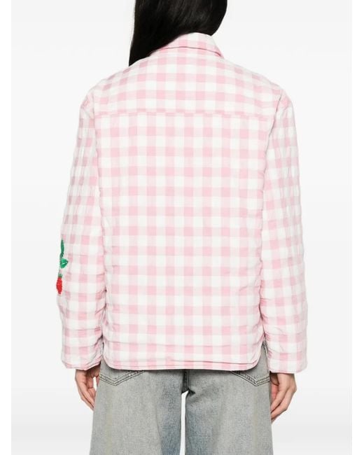 SUSANNA BLU Pink Crisantemo Gingham Jacket
