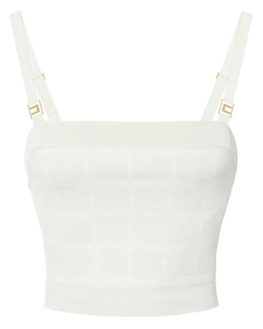 Elisabetta Franchi ロゴ ジャカード トップ White