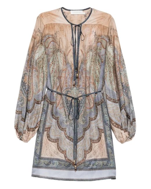 Zimmermann Gray Wanderlust Silk Tunic