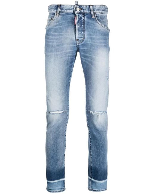 DSquared² Blue Skinny Washed Denim Jeans for men