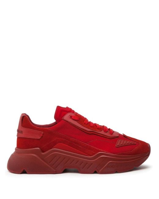 Dolce & Gabbana Red Daymaster Sneakers In Stretch Knit Fabric for men