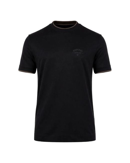Emporio Armani Black Logo-Detail T-Shirt for men