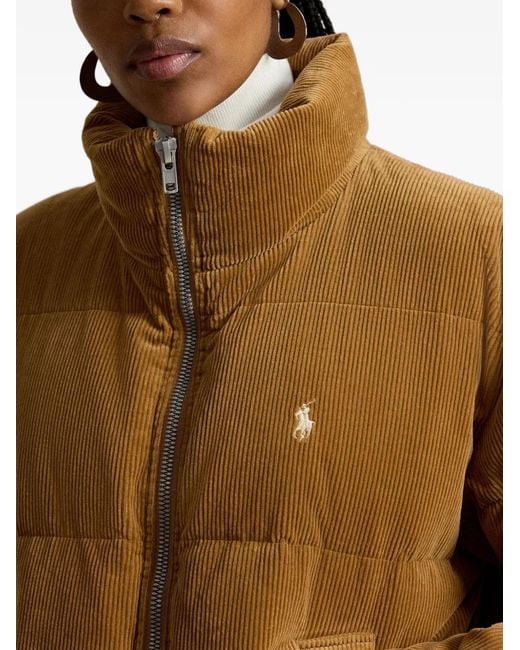 Polo Ralph Lauren Brown Corduroy-Effect Quilted Jacket