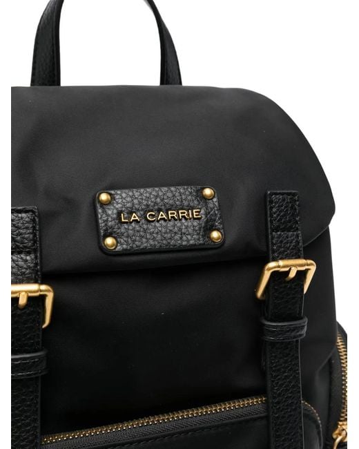 La Carrie Black Buckle Backpack