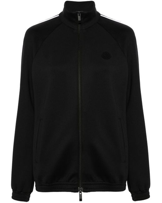 Moncler Black Logo-appliqué Zip-up Jacket - Women's - Elastane/polyester