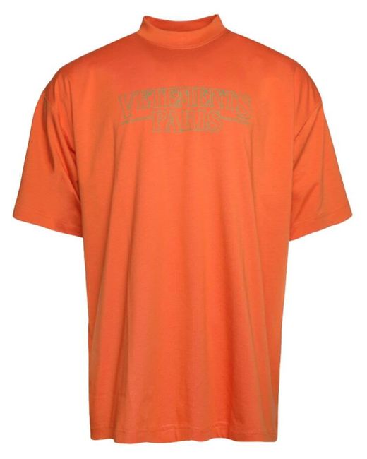 Vetements T-Shirt mit Logo-Print in Orange für Herren
