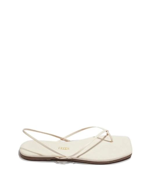 TKEES White Millie Square-Toe Sandals