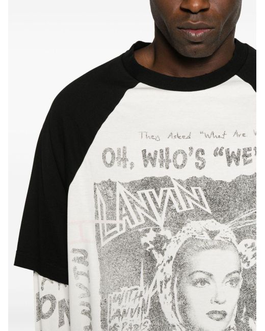 Lanvin Black X Future Layered Cotton T-shirt for men