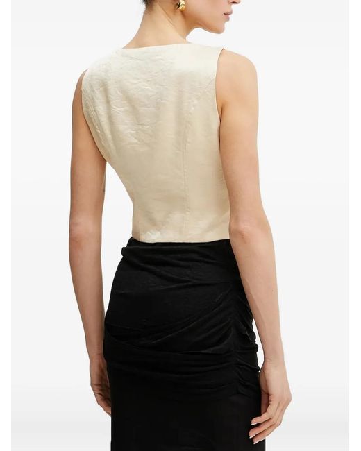 Guess Black Button-Front Sleeveless Top