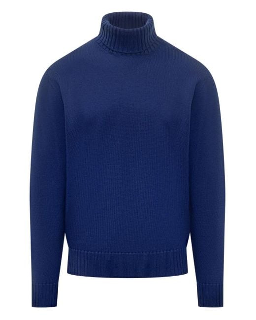 FILIPPO DE LAURENTIIS Blue Turtleneck Sweater for men