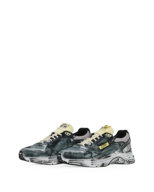 Autry Gray Hyperway Distressed-Effect Sneakers for men