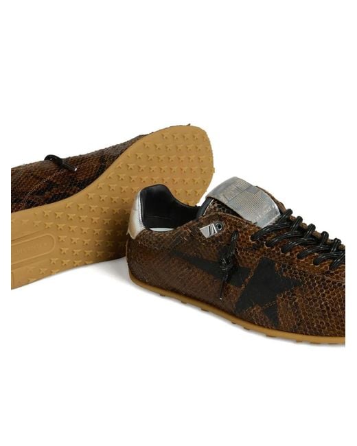 Golden Goose Deluxe Brand Brown Marathon Speed Printed-Leather Sneakers