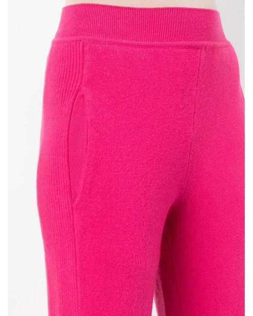 Alberta Ferretti Pink Flared-Leg High-Waisted Trousers