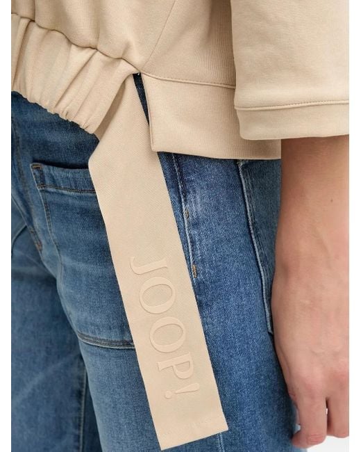Joop! Blue Drawstring-Hem Three-Quarter Sleeve Sweatshirt