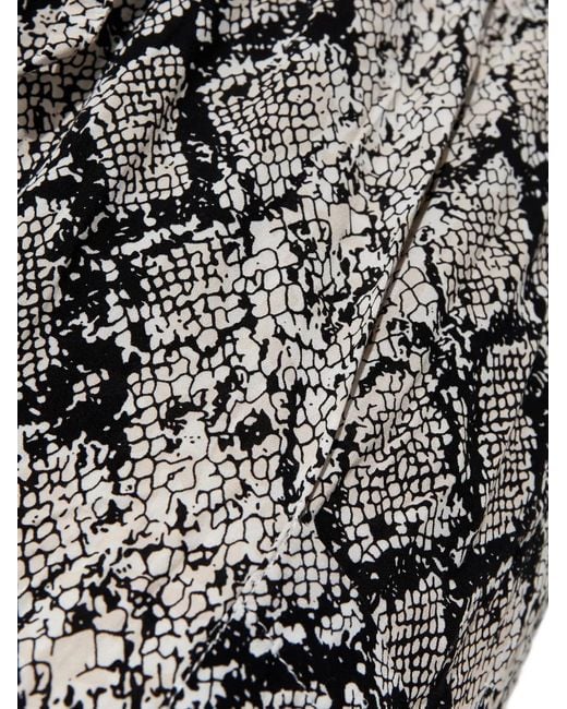 One Teaspoon Gray Snake-Print Cropped Trousers