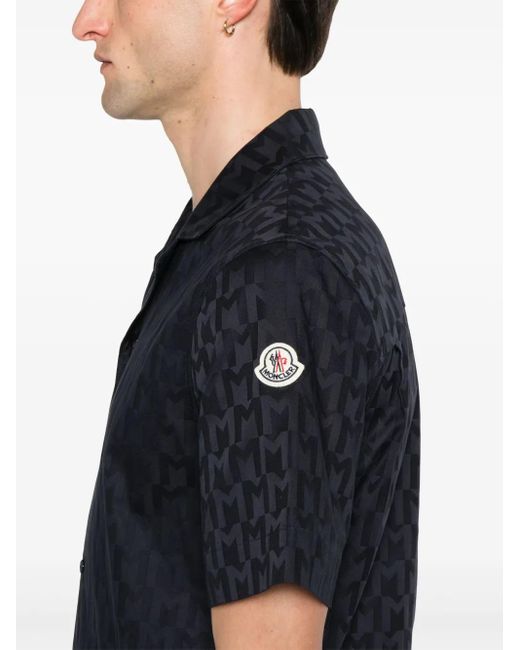 Moncler Overhemd Met Monogram in het Blue voor heren