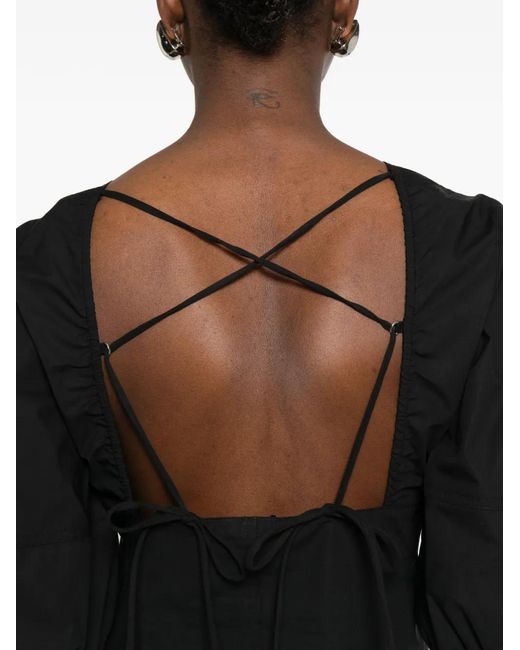 Pinko Black Blouse À Manches Bouffantes