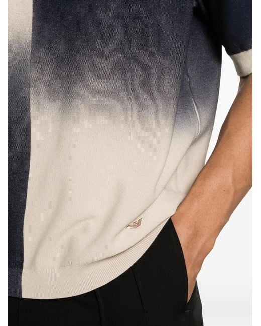 Emporio Armani Blue Colourblock Short-Sleeve T-Shirt for men