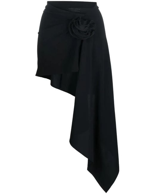 Magda Butrym Black Rose-Sash Miniskirt