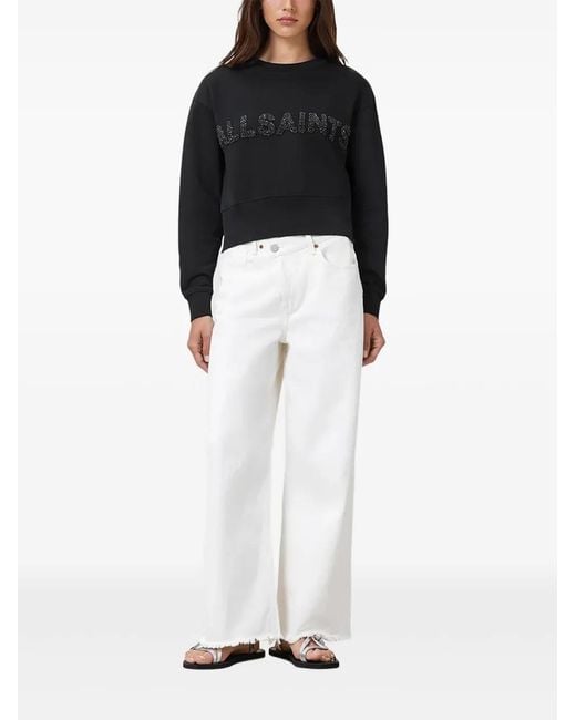 AllSaints White Embellished Sweatshirt