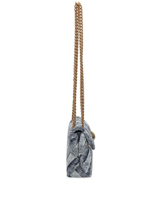 Kurt Geiger Gray Mini Denim Kensington Shoulder Bag
