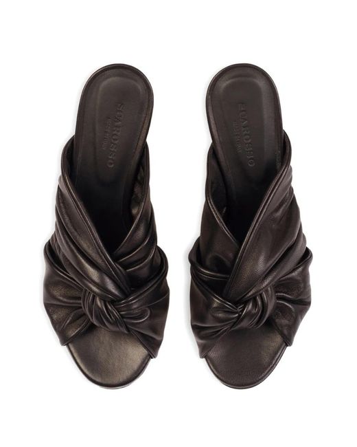 Scarosso Brown 75Mm Kiki Mules