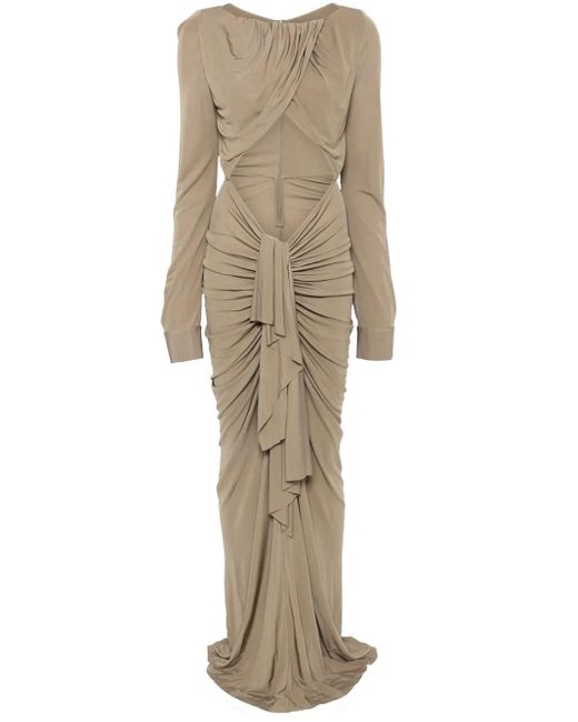 Christopher Esber Natural Bateau Draped Maxi Dress